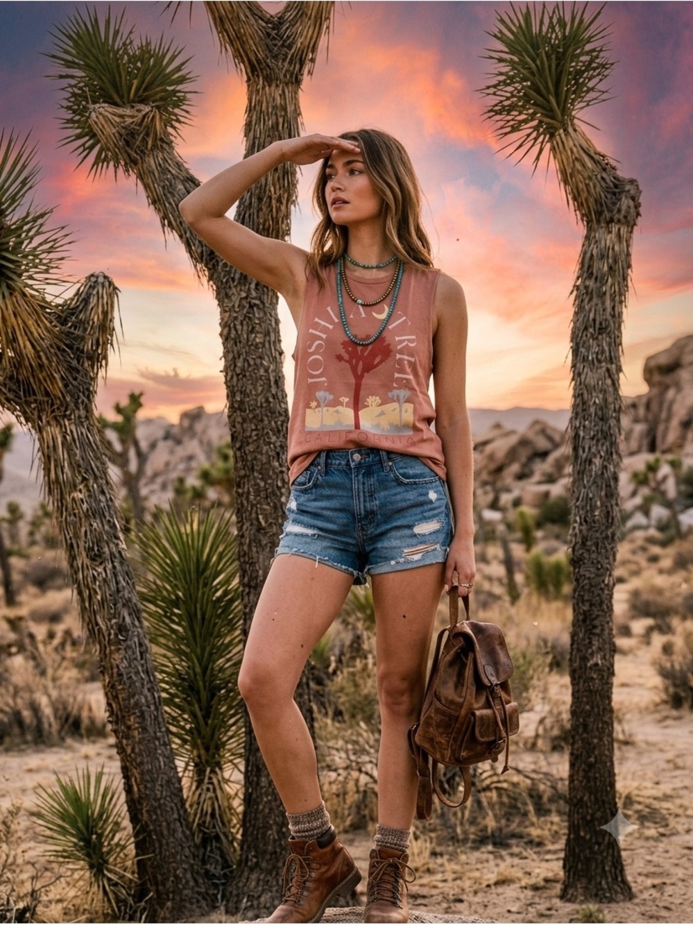 🌵 anthropologie Joshua Tree 
California Graphic Tank Top 🌙